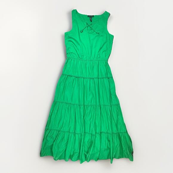 Ralph Lauren Dresses & Skirts - Lauren Ralph Lauren Maxi Dress Womens Sz 10 Green Tiered Full Length Lined NWOT